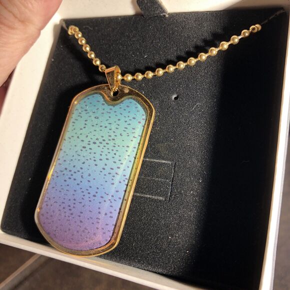 SUBTLE PRIDE Gay Man Flag Gradient Colors, LGBTQ, MLM Pride Dog Tag Necklace